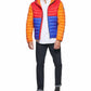 Jaqueta acolchoada com capuz e blocos de cores Tommy Hilfiger masculina laranja tamanho XX-G
