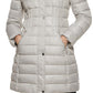 Casaco acolchoado com capuz e alto brilho GUESS feminino, branco, tamanho X-G