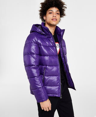 Casaco masculino com capuz GUESS roxo tamanho X-Large