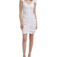 Vestido curto franzido feminino GUESS, branco, tamanho 10