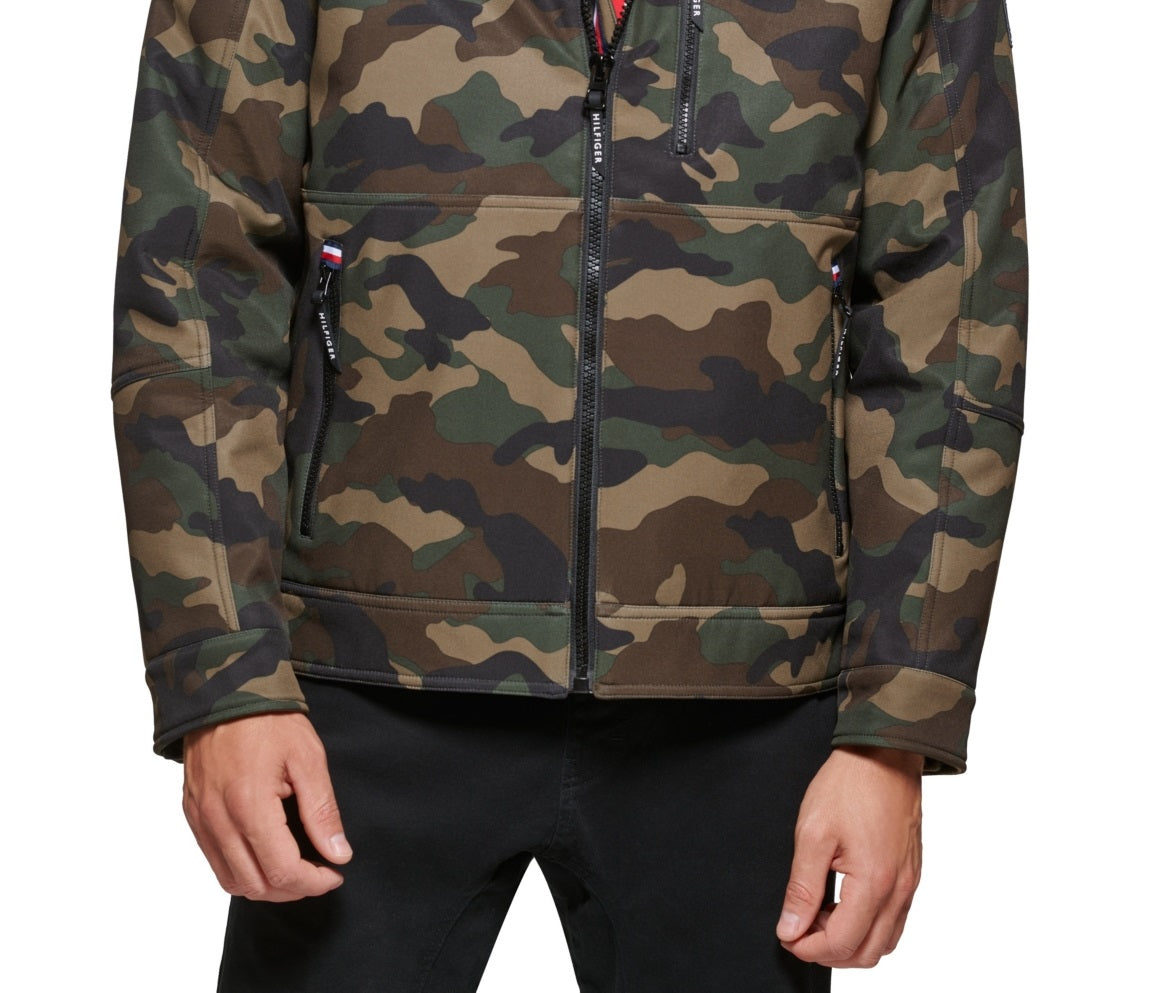 Jaqueta Tommy Hilfiger Masculina com Capuz e Forro Sherpa Softshell Verde Tamanho XX-G