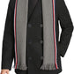 Tommy Hilfiger Casaco clássico trespassado masculino com cachecol removível, preto, tamanho G