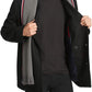 Tommy Hilfiger Casaco clássico trespassado masculino com cachecol removível, preto, tamanho G