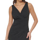 Vestido assimétrico com decote em V feminino GUESS, preto, tamanho 14