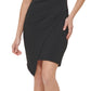 Vestido assimétrico com decote em V feminino GUESS, preto, tamanho 14