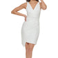 Vestido assimétrico com decote em V feminino GUESS, branco, tamanho 10
