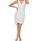 Vestido assimétrico com decote em V feminino GUESS, branco, tamanho 8
