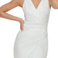 Vestido assimétrico com decote em V feminino GUESS, branco, tamanho 6