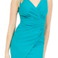 Vestido assimétrico com decote em V feminino GUESS, azul, tamanho 8
