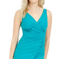 Vestido assimétrico com decote em V feminino GUESS azul tamanho 0