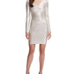 Vestido justo franzido feminino GUESS, branco, tamanho 16