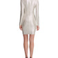 Vestido justo franzido feminino GUESS, branco, tamanho 16