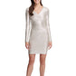 Vestido justo franzido feminino GUESS, branco, tamanho 16