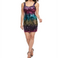 Vestido curto de coquetel com decote coração e lantejoulas coloridas Guss feminino, tamanho 12, fúcsia