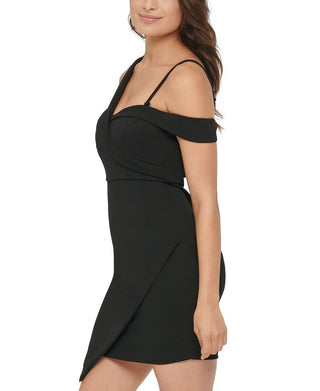 Vestido justo assimétrico feminino GUESS, preto, tamanho 0