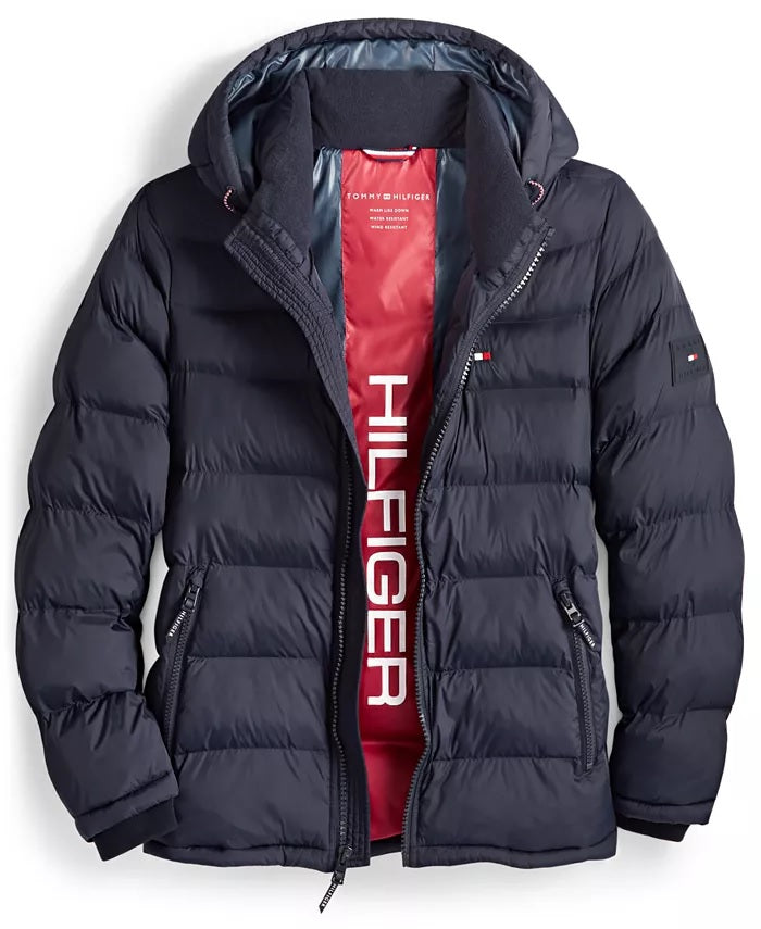 Jaqueta acolchoada masculina Tommy Hilfiger azul marinho tamanho GG