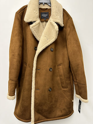 Sobretudo Guss Masculino Faux Shearling Marrom Tamanho Grande