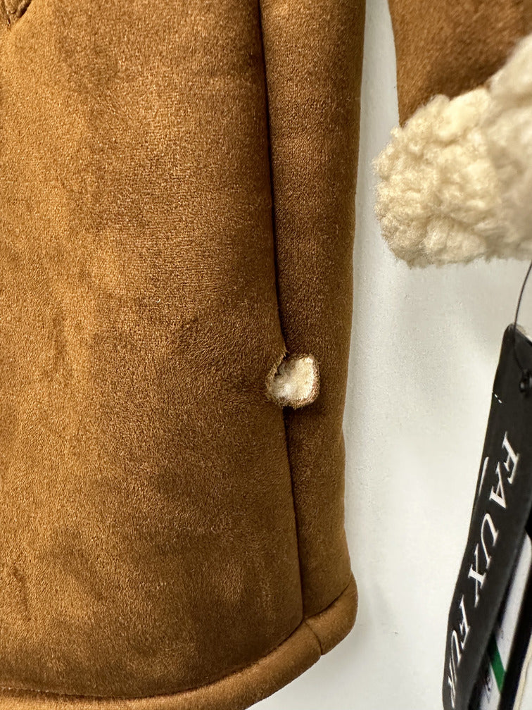 Sobretudo Guss Masculino Faux Shearling Marrom Tamanho Grande