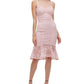 Vestido de renda com bainha franzida GUESS feminino, rosa, tamanho 8
