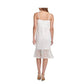 Vestido de renda com bainha franzida GUESS feminino, branco, tamanho 12