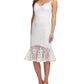 Vestido de renda com bainha franzida GUESS feminino, branco, tamanho 12