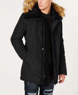 Parka masculina GUESS Heavy Weight, preta, tamanho grande