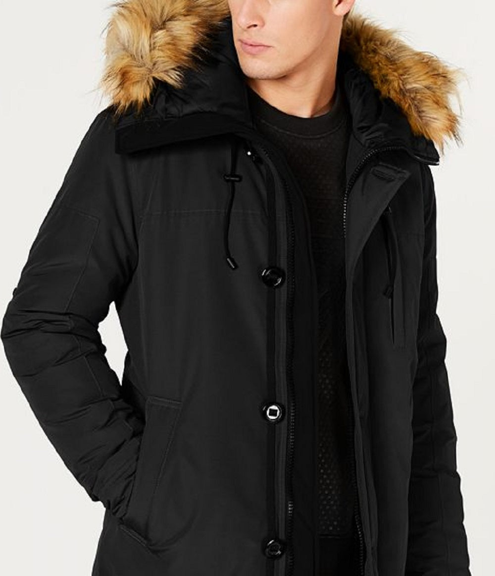 Parka masculina GUESS Heavy Weight, preta, tamanho grande