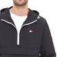 Jaqueta com capuz e zíper Tommy Hilfiger masculina, preta, tamanho X-G