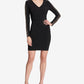Vestido tubinho franzido com tachas GUESS feminino, preto, tamanho 8