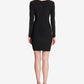 Vestido tubinho franzido com tachas GUESS feminino, preto, tamanho 8