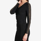 Vestido tubinho franzido com tachas GUESS feminino, preto, tamanho 8