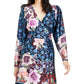 Vestido envelope feminino Nanette Lepore com estampa floral de seda, preto, tamanho 12
