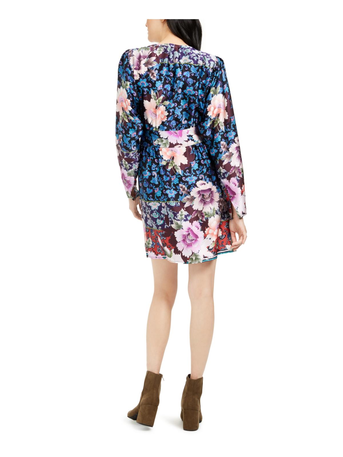 Vestido envelope feminino Nanette Lepore com estampa floral de seda, preto, tamanho 12