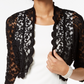 Blusa de renda recortada conectada, preta, tamanho XL