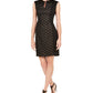 Vestido feminino com painel de malha conectado, preto, tamanho 10