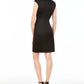 Vestido feminino com painel de malha conectado, preto, tamanho 10