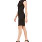 Vestido feminino com painel de malha conectado, preto, tamanho 10