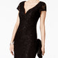 Vestido de festa feminino com lantejoulas e renda, preto, tamanho 12