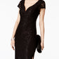 Vestido coluna de renda com lantejoulas conectado para mulheres, preto, tamanho 14