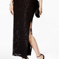 Vestido de festa feminino com lantejoulas e renda, preto, tamanho 16
