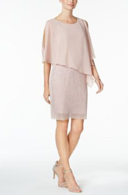 Vestido Capelet Bainha Feminino Connected Rosa Tamanho 14