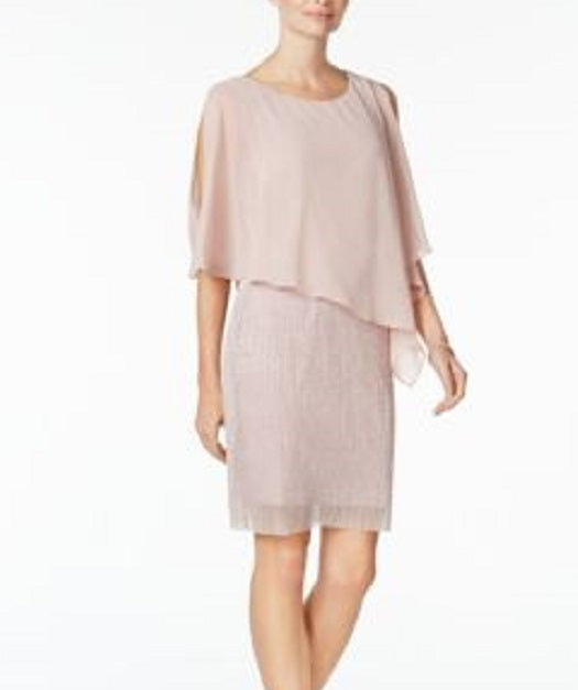 Vestido Capelet Bainha Feminino Connected Rosa Tamanho 14