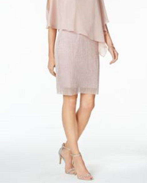 Vestido Capelet Bainha Feminino Connected Rosa Tamanho 14