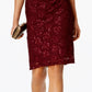 Vestido tubinho com recorte de renda e lantejoulas feminino conectado, vermelho, tamanho 8