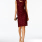Vestido tubinho com recorte de renda e lantejoulas feminino conectado, vermelho, tamanho 8