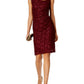 Vestido tubinho com recorte de renda e lantejoulas feminino conectado, vermelho, tamanho 10