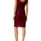 Vestido tubinho com recorte de renda e lantejoulas feminino conectado, vermelho, tamanho 10