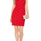 Vestido tubinho com lantejoulas e renda, tamanho 4, vermelho, da Connected Women