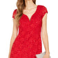 Vestido tubinho com lantejoulas e renda, tamanho 6, vermelho, da Connected Women
