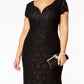Vestido de renda com lantejoulas Connected para mulheres, preto, tamanho 16W